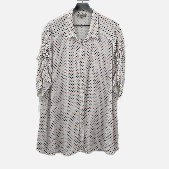 Jean Marc Philippe Polka Dot Button Front Blouse - Size XL - Picture 1 of 9